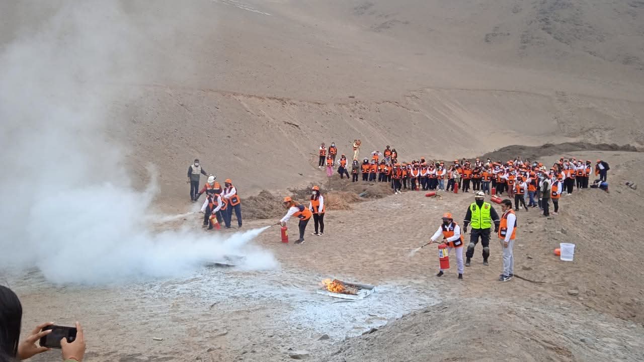 Control de incendio con extintor